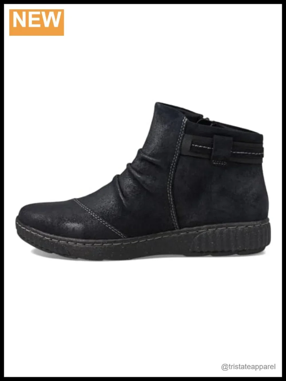 Clarks Women's Caroline Derby Ankle Bootie Faux Leather Zip Closure
